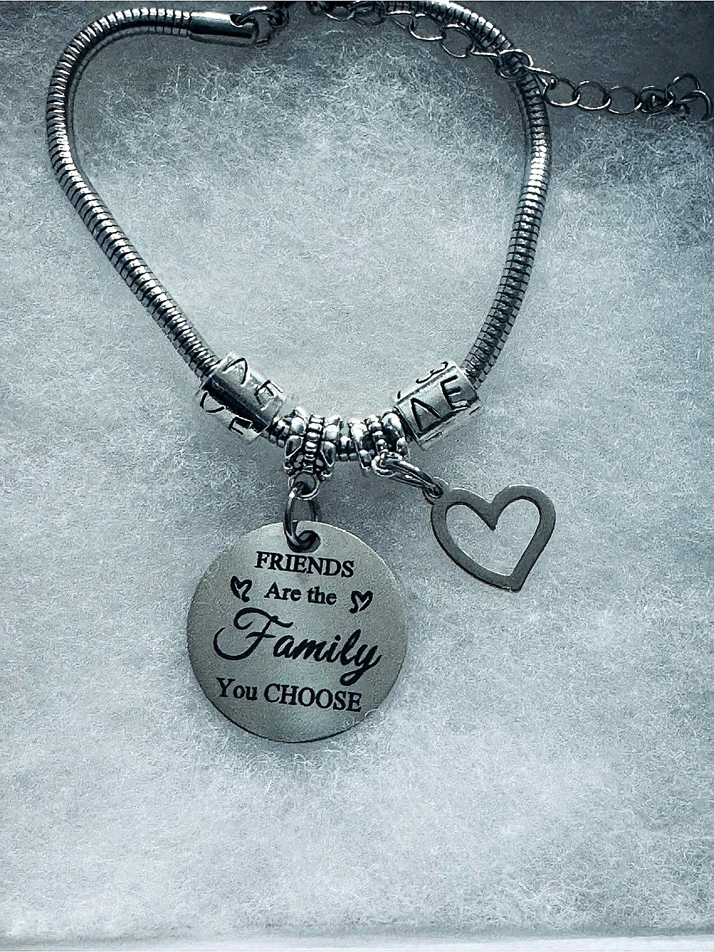 NWOT Friends Are the Family You Choose Silver-Tone Charm Necklace